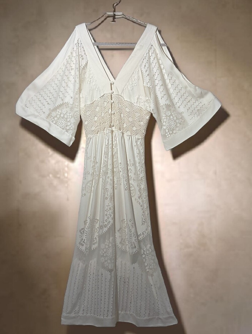 🩷FARM Rio Solana Boho Dress XS Soft White Beautifully Preloved
